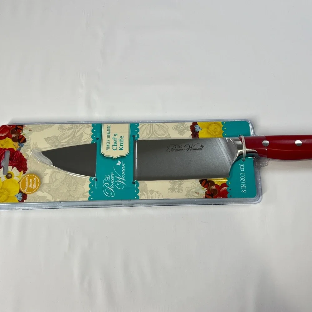 The Pioneer Woman Chef Knife 8 Inch Red Handle Signature Series New In Package‎